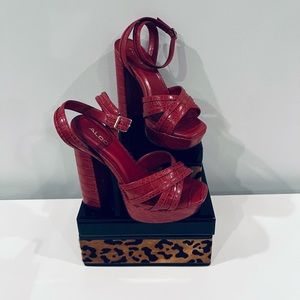 ALDO Deep Red platform heels